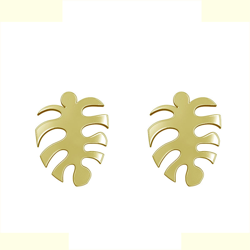 گوشواره طلا 18 عیار زنانه مدوپد مدل برگ کد GA1-12711