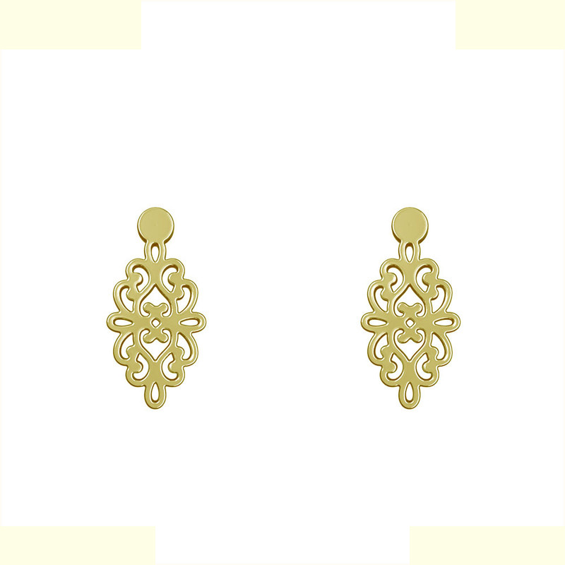 گوشواره طلا 18 عیار زنانه مدوپد مدل اسلیمی کد GA1-12739