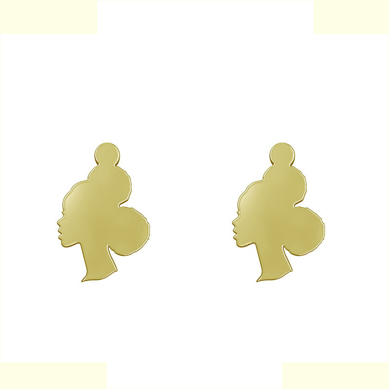 گوشواره طلا 18 عیار زنانه مدوپد مدل صورت کد GA1-12742