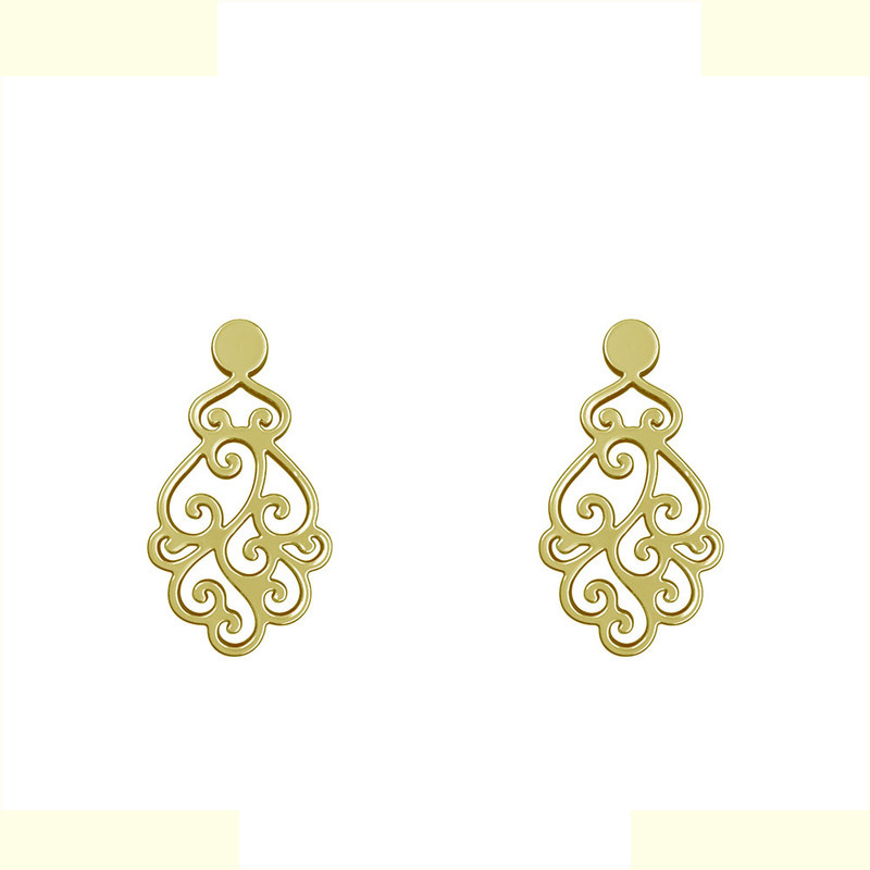 گوشواره طلا 18 عیار زنانه مدوپد مدل اسلیمی کد GA1-12751