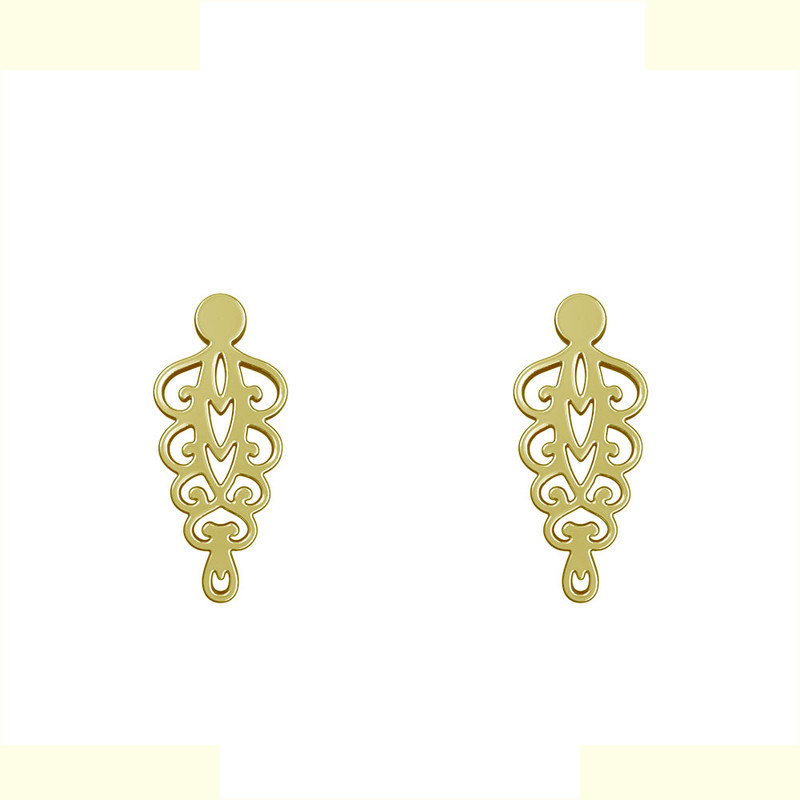 گوشواره طلا 18 عیار زنانه مدوپد مدل اسلیمی کد GA1-12773