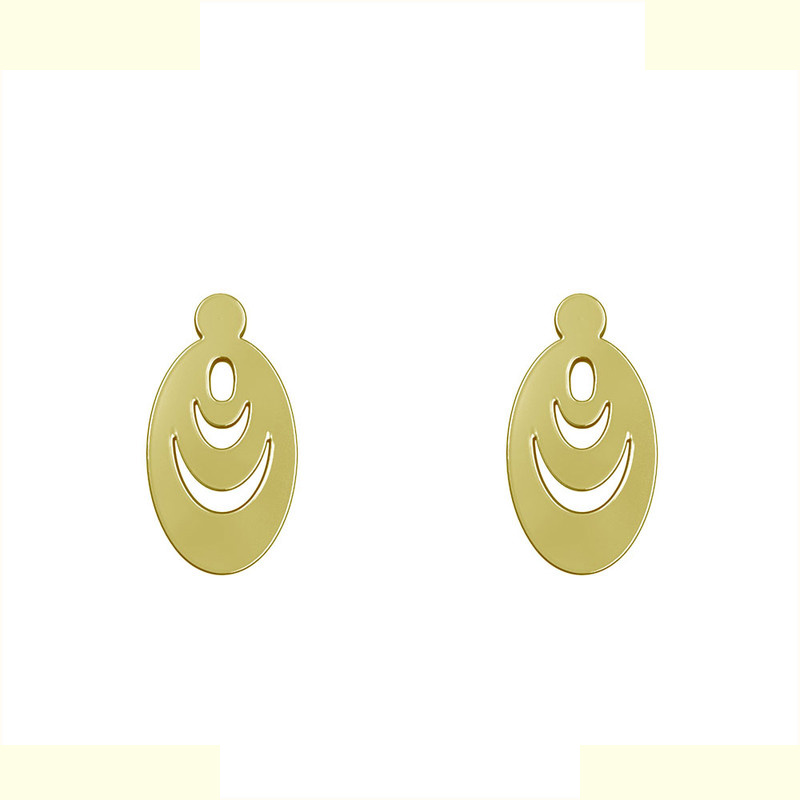 گوشواره طلا 18 عیار زنانه مدوپد مدل بیضی کد GA1-12781