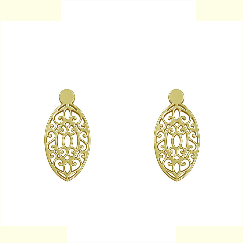 گوشواره طلا 18 عیار زنانه مدوپد مدل اسلیمی کد GA1-12810