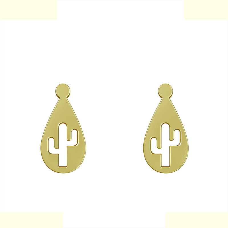 گوشواره طلا 18 عیار زنانه مدوپد مدل کاکتوس کد GA1-12812