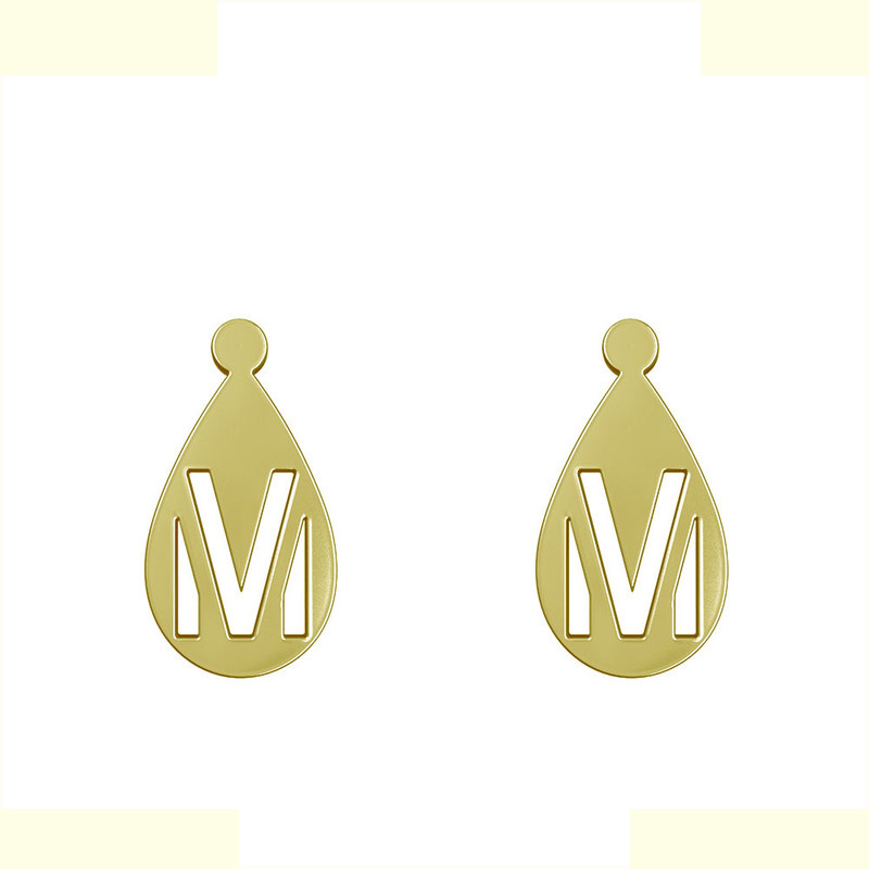 گوشواره طلا 18 عیار زنانه مدوپد مدل حرف M کد GA1-12854