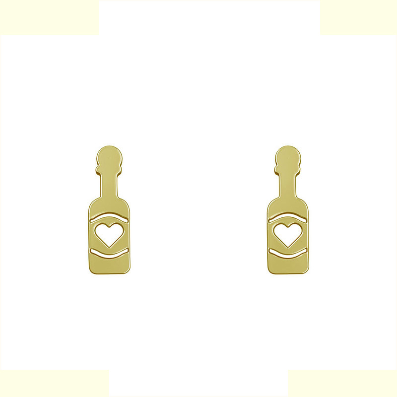 گوشواره طلا 18 عیار زنانه مدوپد مدل بطری کد GA1-12933