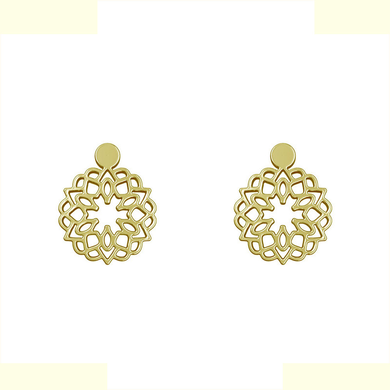 گوشواره طلا 18 عیار زنانه مدوپد مدل گل کد GA1-13055