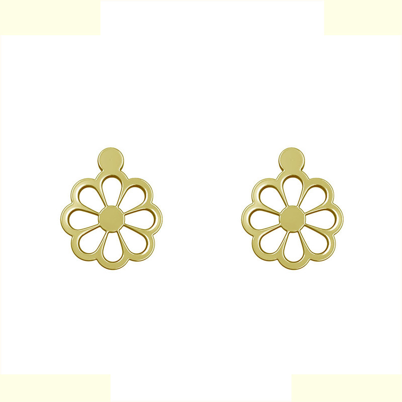 گوشواره طلا 18 عیار زنانه مدوپد مدل گل کد GA1-13063