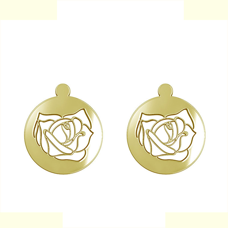 گوشواره طلا 18 عیار زنانه مدوپد مدل گل کد GA1-13067