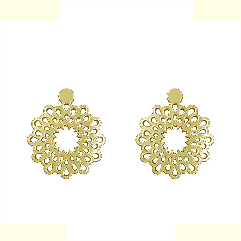 گوشواره طلا 18 عیار زنانه مدوپد مدل گل کد GA1-13068