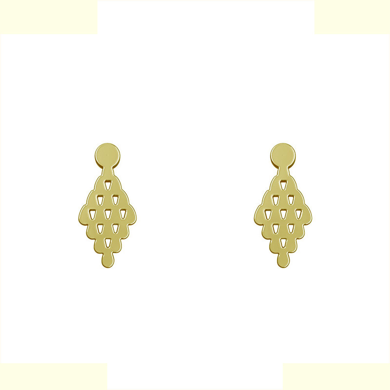 گوشواره طلا 18 عیار زنانه مدوپد مدل هندسی کد GA1-13155