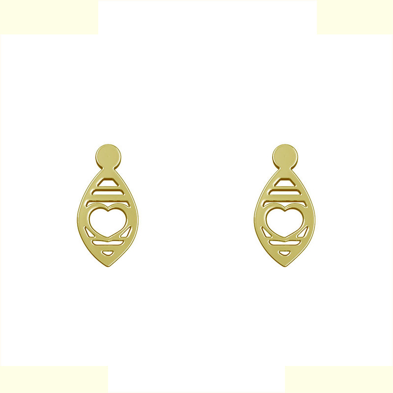 گوشواره طلا 18 عیار زنانه مدوپد مدل قلب کد GA1-13253