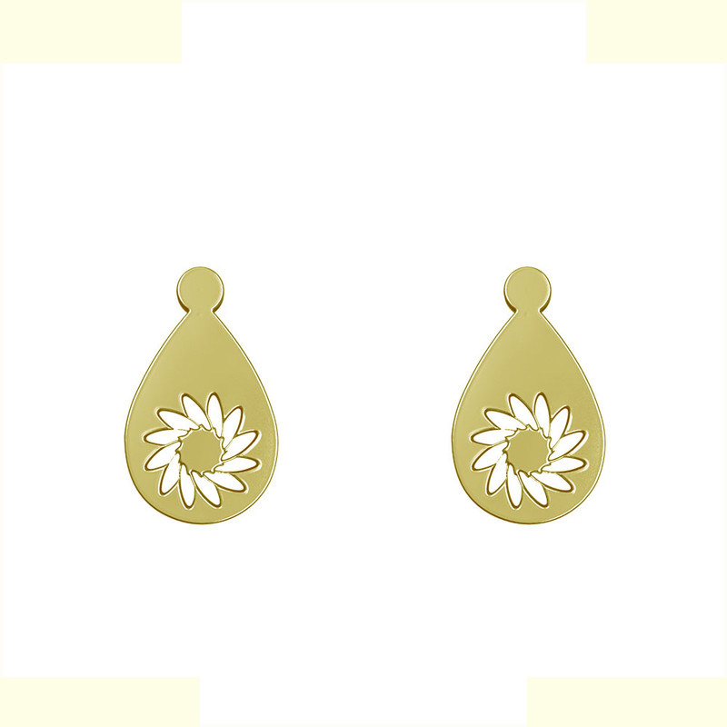 گوشواره طلا 18 عیار زنانه مدوپد مدل هندسی کد GA1-13271