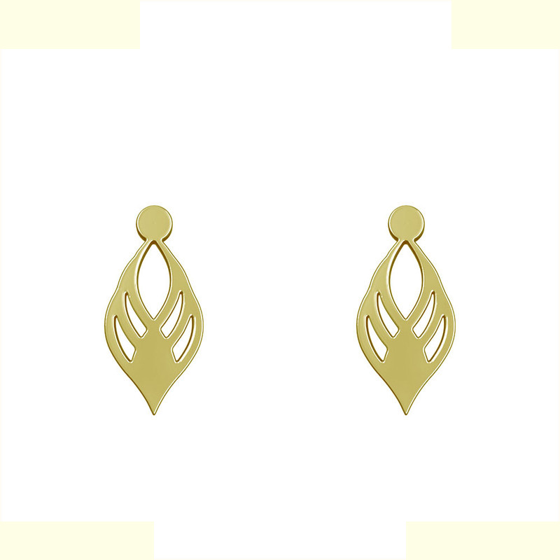 گوشواره طلا 18 عیار زنانه مدوپد مدل هندسی کد GA1-13293