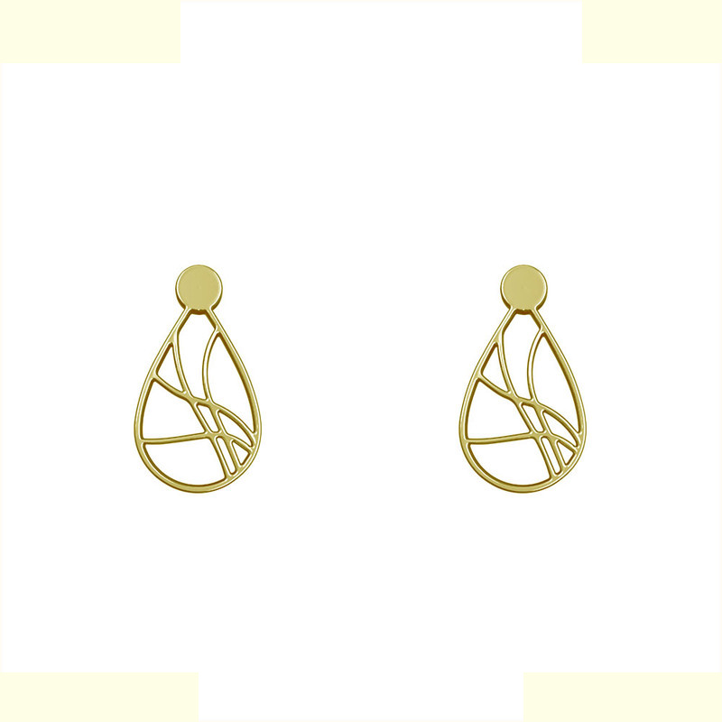 گوشواره طلا 18 عیار زنانه مدوپد مدل هندسی کد GA1-13295