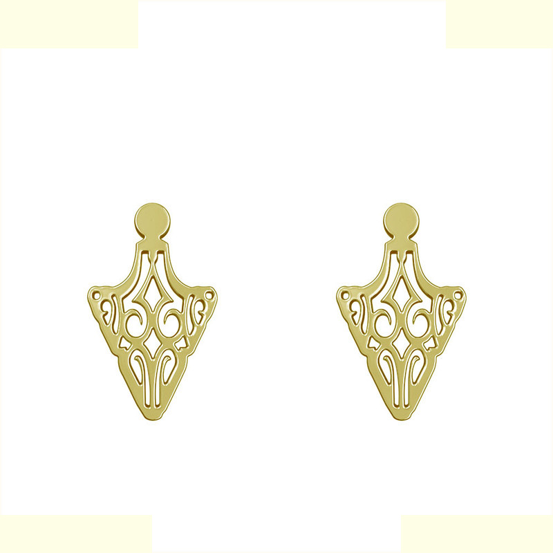 گوشواره طلا 18 عیار زنانه مدوپد مدل هندسی کد GA1-13322