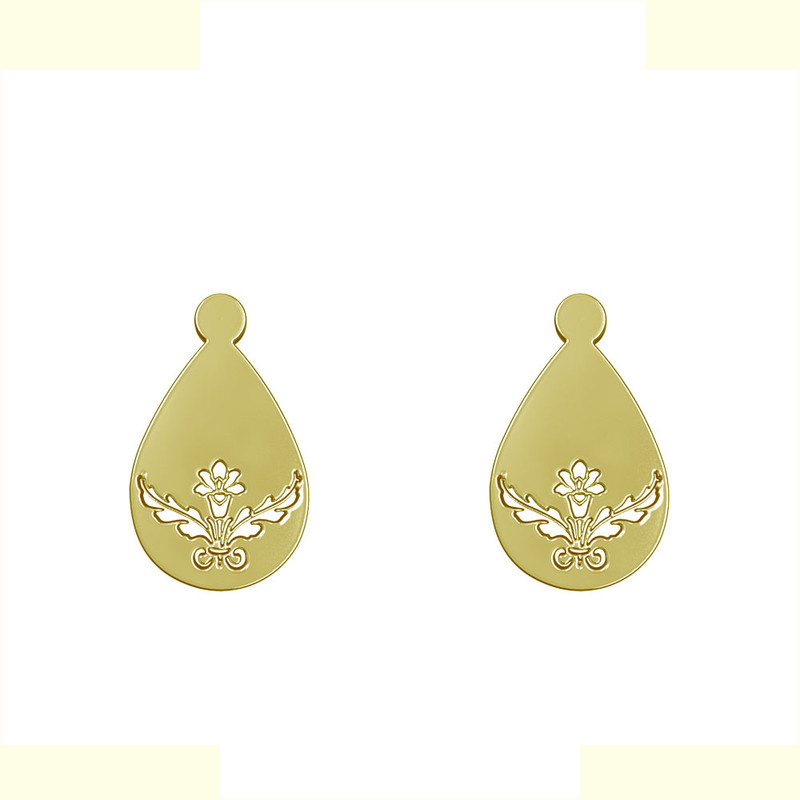 گوشواره طلا 18 عیار زنانه مدوپد مدل هندسی کد GA1-13329