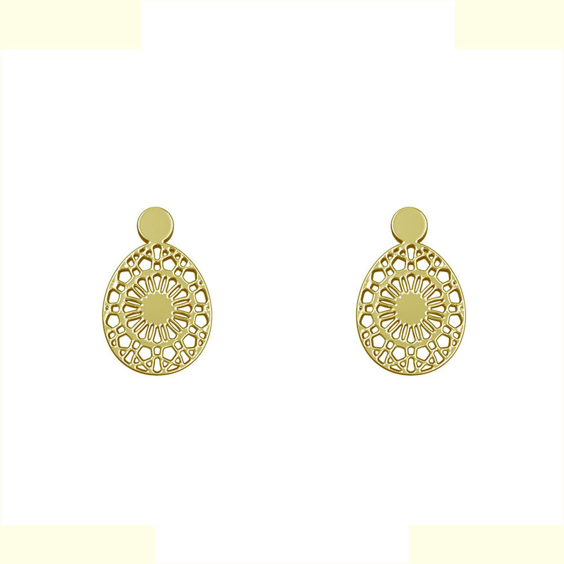 گوشواره طلا 18 عیار زنانه مدوپد مدل هندسی کد GA1-13358