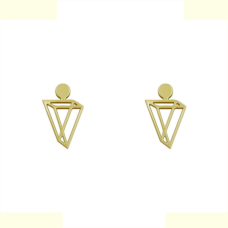 گوشواره طلا 18 عیار زنانه مدوپد مدل هندسی کد GA1-13359