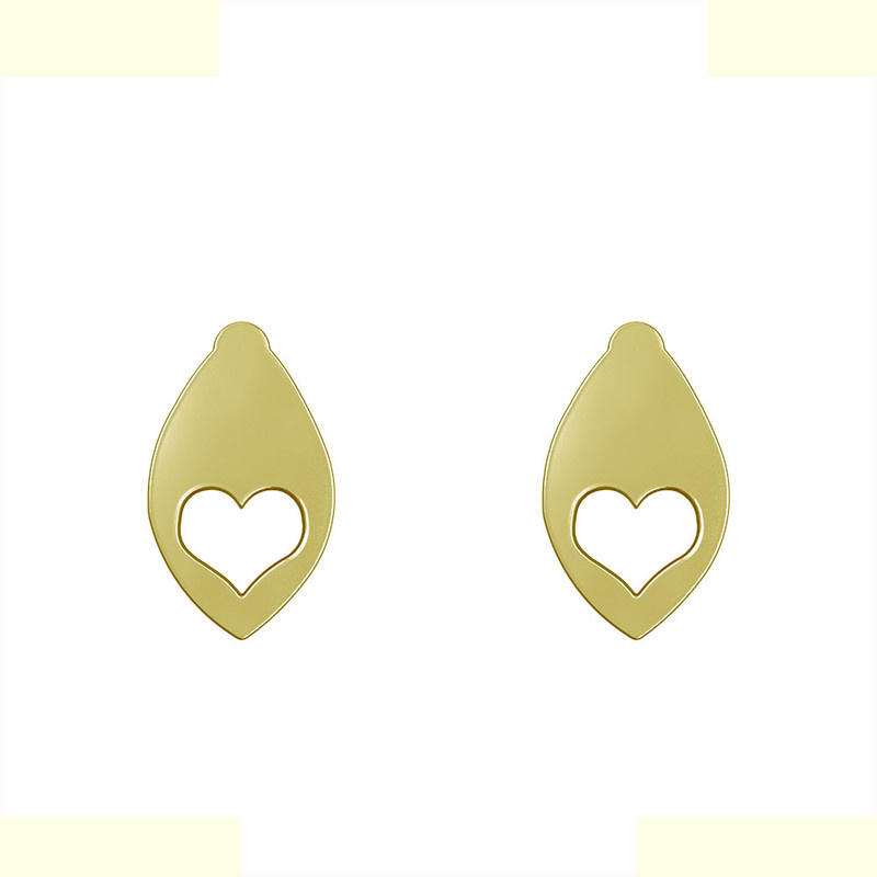 گوشواره طلا 18 عیار زنانه مدوپد مدل قلب کد GA1-13449