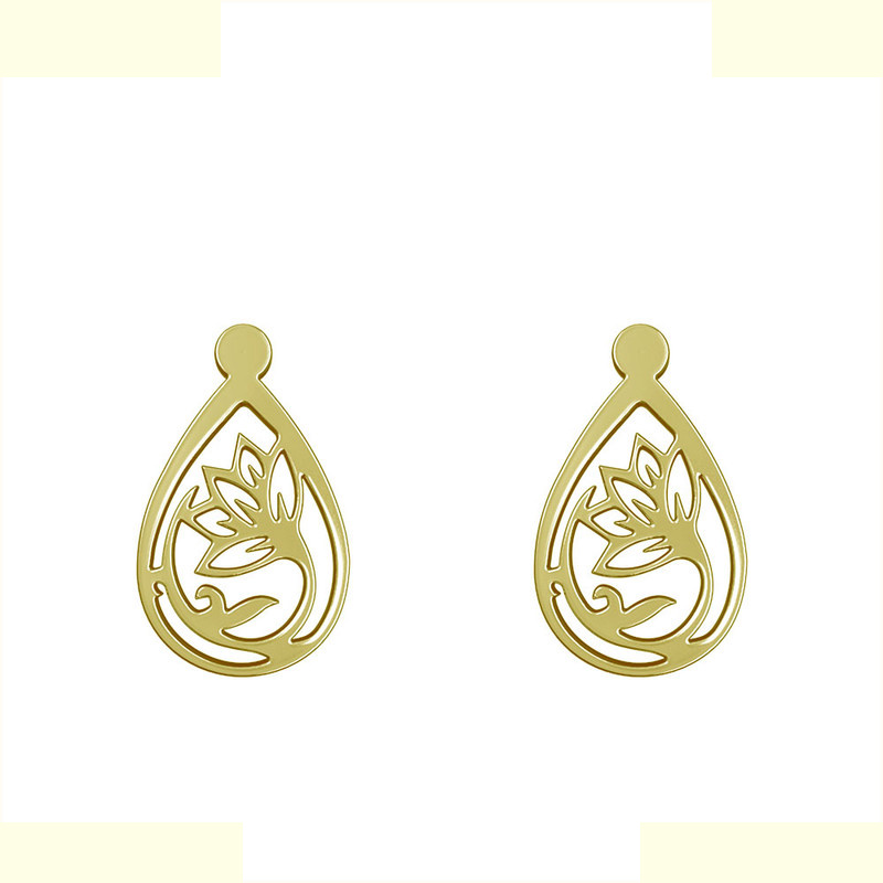 گوشواره طلا 18 عیار زنانه مدوپد مدل گل کد GA1-13477