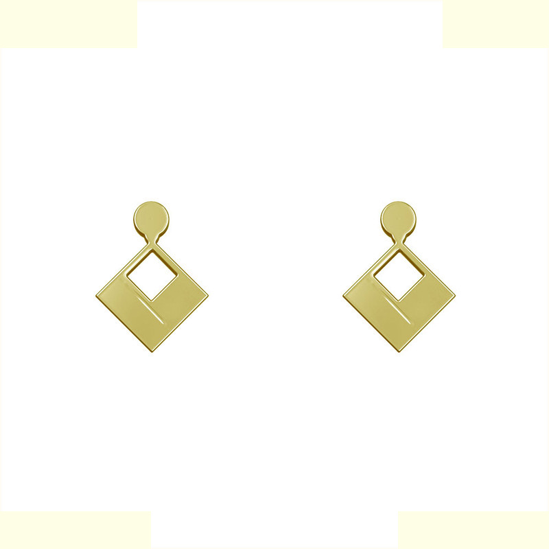 گوشواره طلا 18 عیار زنانه مدوپد مدل هندسی کد GA1-13527