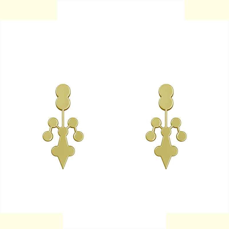 گوشواره طلا 18 عیار زنانه مدوپد مدل هندسی کد GA1-13541