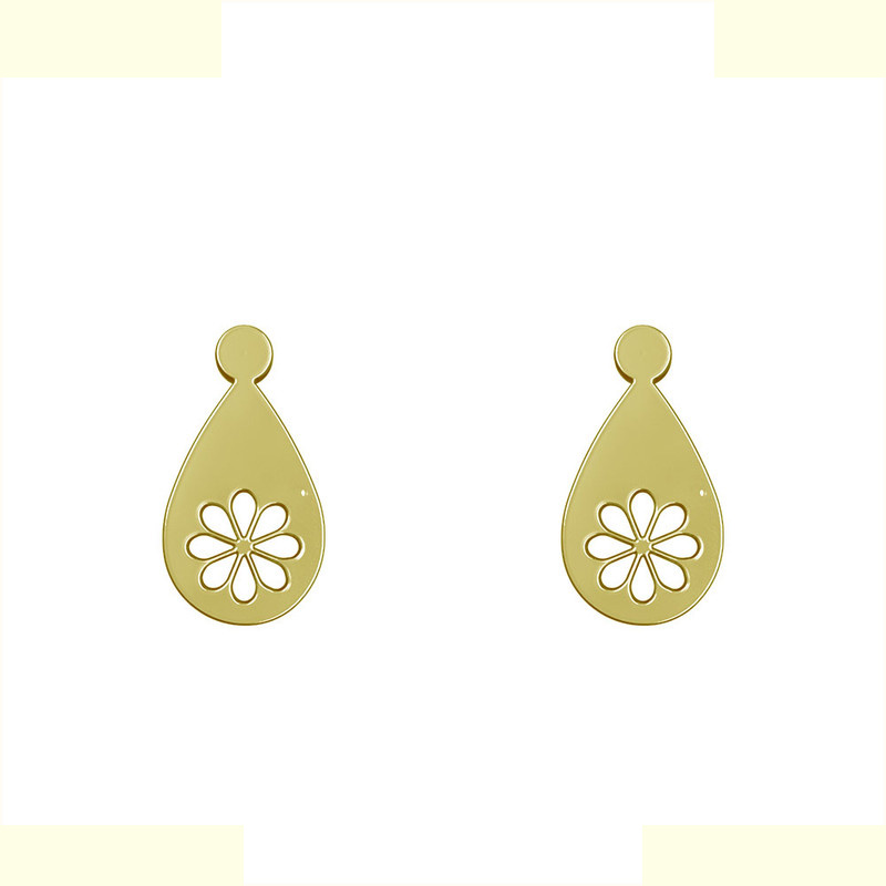 گوشواره طلا 18 عیار زنانه مدوپد مدل گل کد GA1-13568