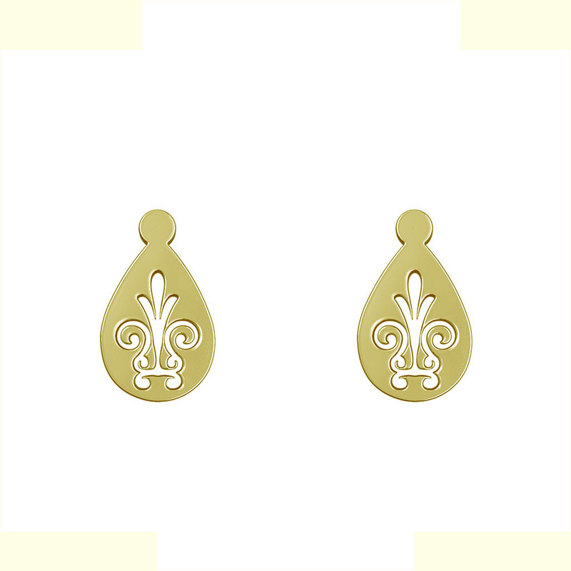 گوشواره طلا 18 عیار زنانه مدوپد مدل هندسی کد GA1-13607