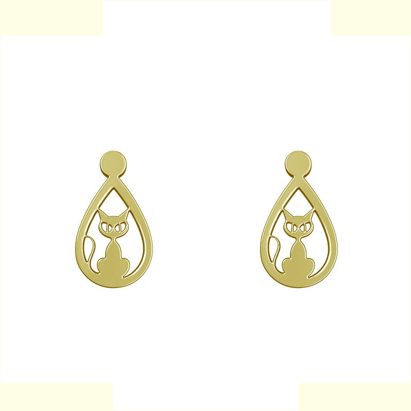 گوشواره طلا 18 عیار زنانه مدوپد مدل گربه کد GA1-13663 گوشواره طلا 18 عیار زنانه مدوپد مدل گربه کد GA1-13663