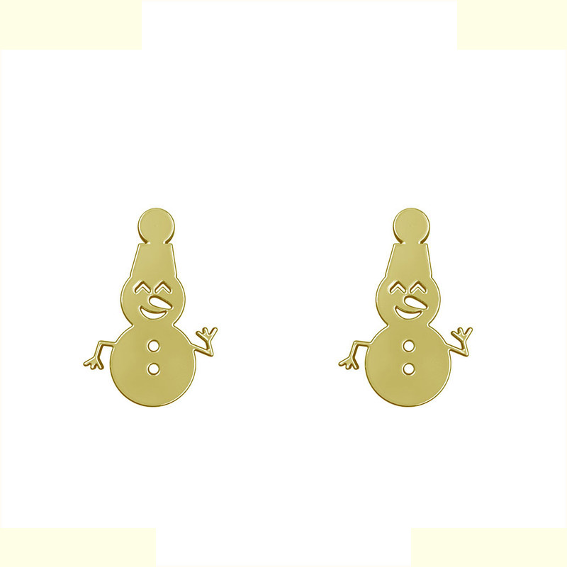 گوشواره طلا 18 عیار زنانه مدوپد مدل آدم برفی کد GA1-13689