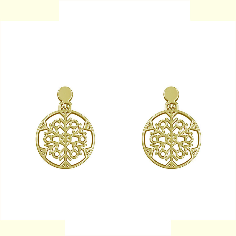 گوشواره طلا 18 عیار زنانه مدوپد مدل هندسی کد GA1-13706