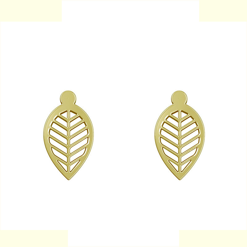 گوشواره طلا 18 عیار زنانه مدوپد مدل برگ کد GA1-13788