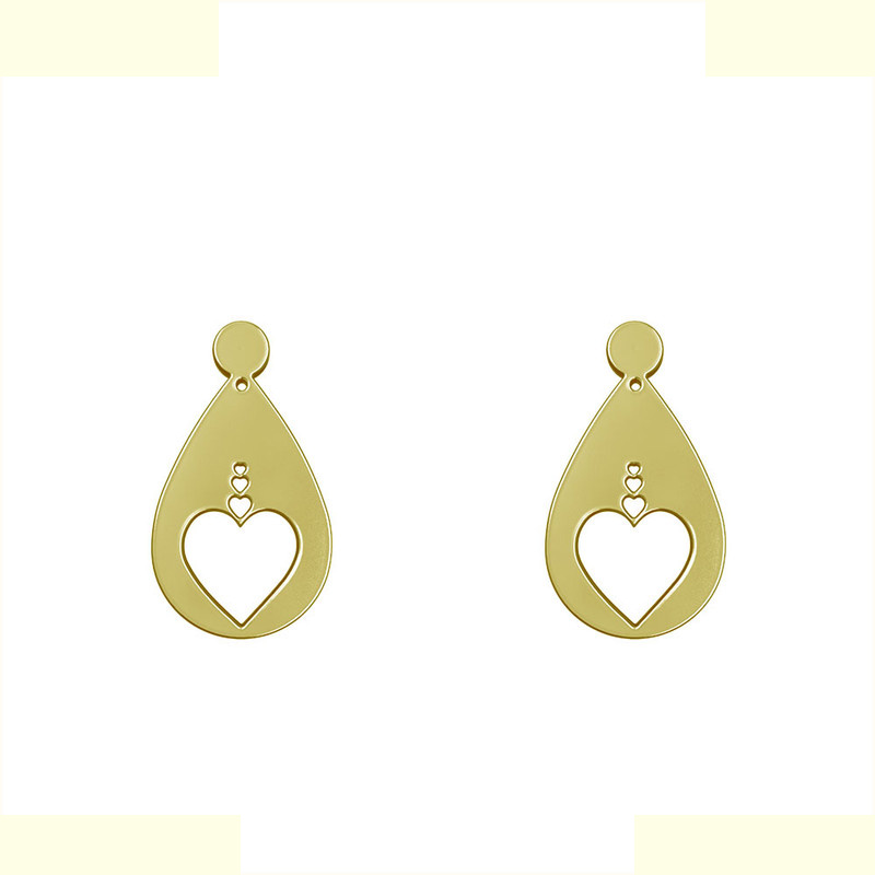 گوشواره طلا 18 عیار زنانه مدوپد مدل قلب کد GA1-13814