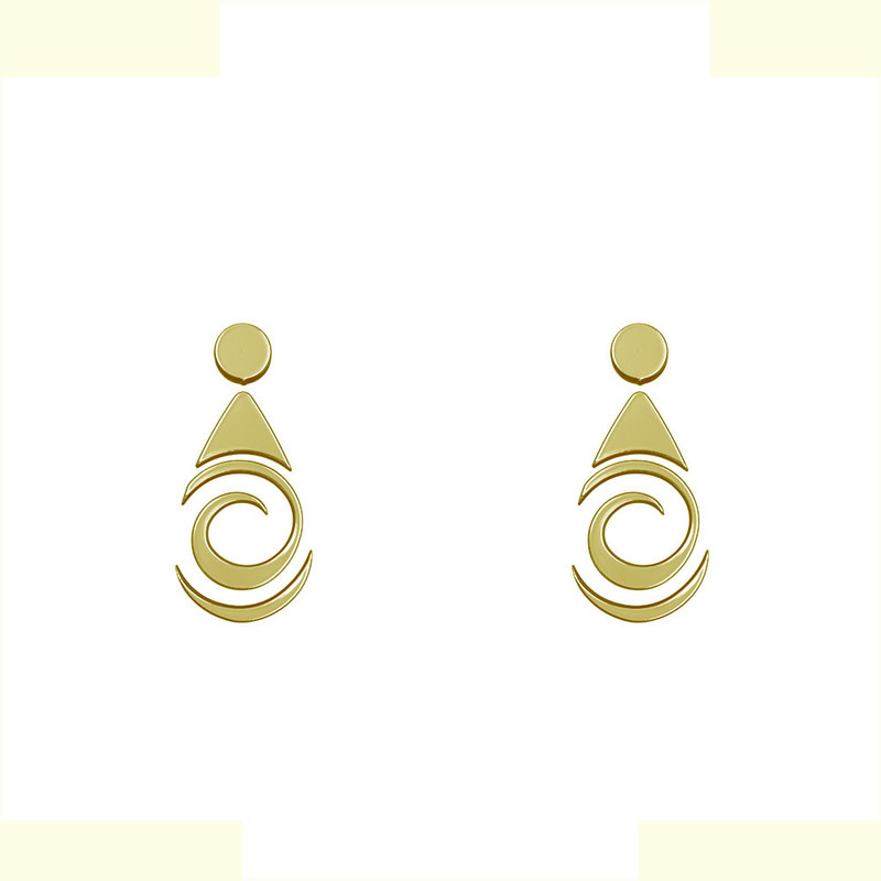 گوشواره طلا 18 عیار زنانه مدوپد مدل هندسی کد GA1-13868