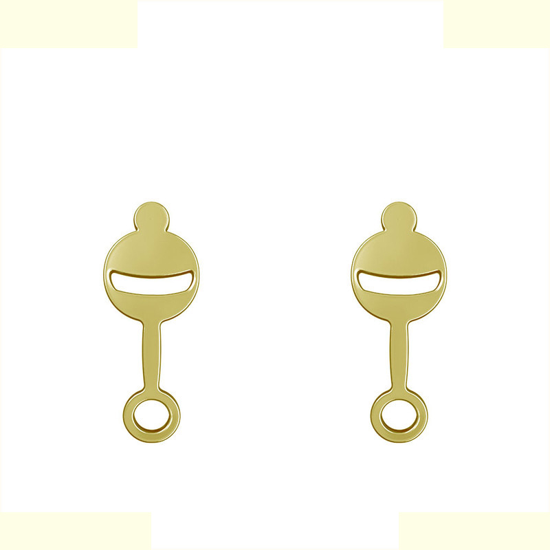 گوشواره طلا 18 عیار زنانه مدوپد مدل هندسی کد GA1-13898