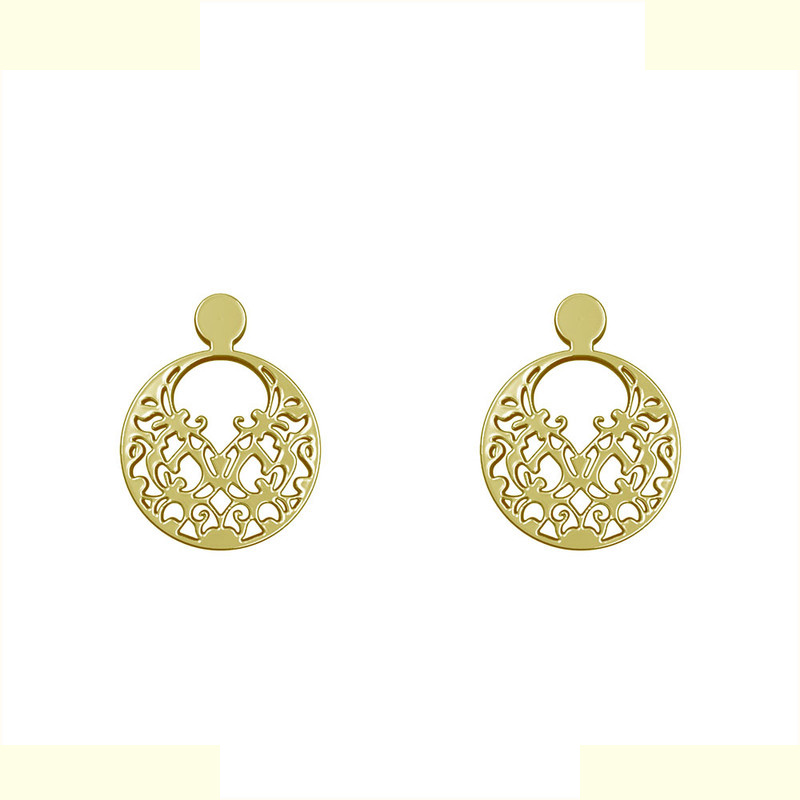 گوشواره طلا 18 عیار زنانه مدوپد مدل هندسی کد GA1-13913