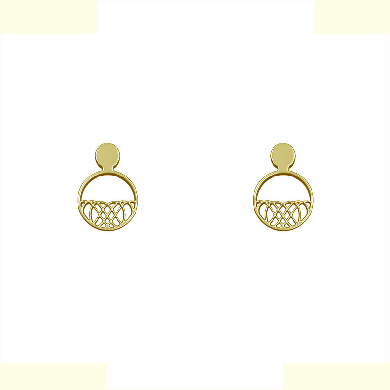 گوشواره طلا 18 عیار زنانه مدوپد مدل هندسی کد GA1-13926