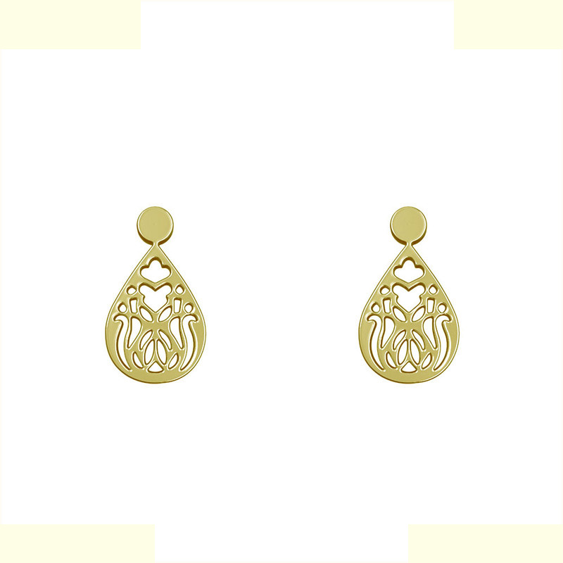 گوشواره طلا 18 عیار زنانه مدوپد مدل هندسی کد GA1-13946