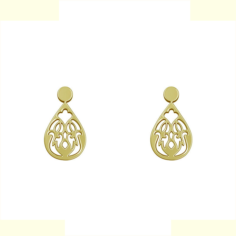 گوشواره طلا 18 عیار زنانه مدوپد مدل هندسی کد GA1-13973