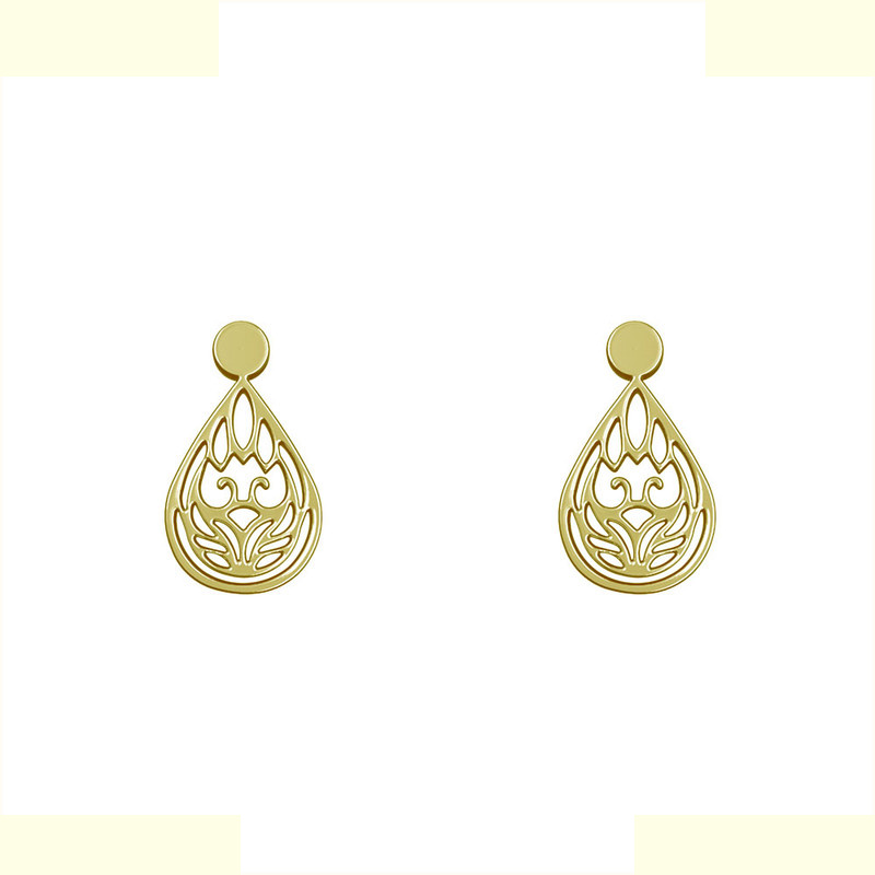 گوشواره طلا 18 عیار زنانه مدوپد مدل هندسی کد GA1-13993