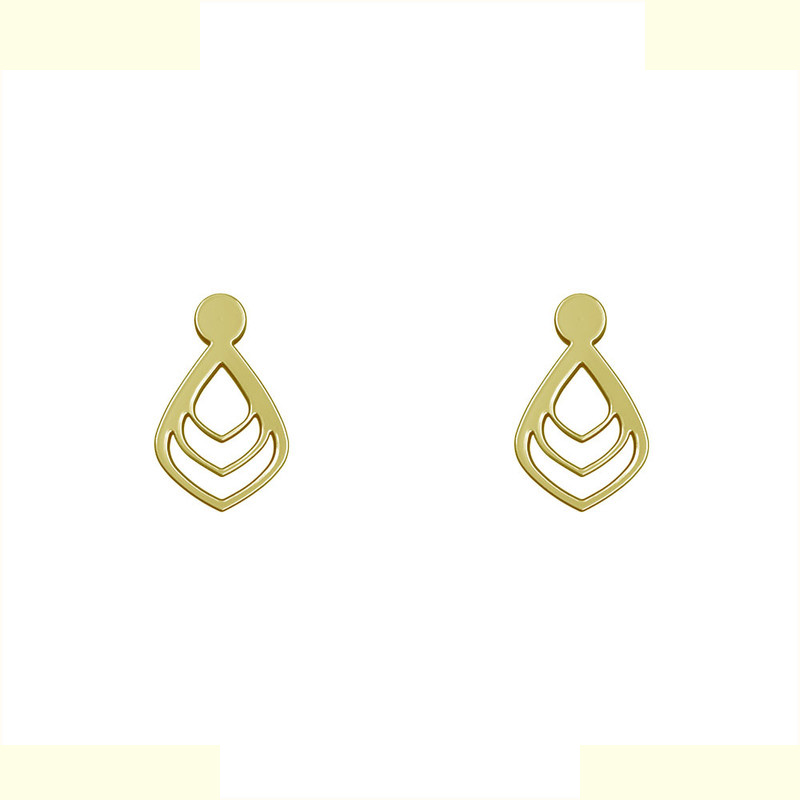 گوشواره طلا 18 عیار زنانه مدوپد مدل هندسی کد GA1-14006