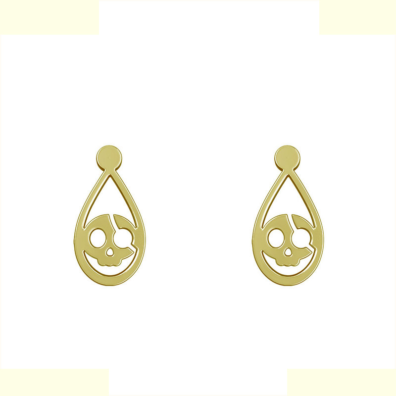 گوشواره طلا 18 عیار زنانه مدوپد مدل جمجمه کد GA1-14019