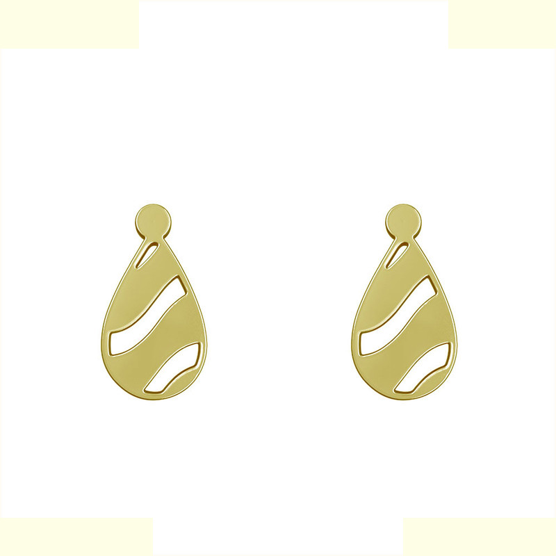 گوشواره طلا 18 عیار زنانه مدوپد مدل هندسی کد GA1-14036