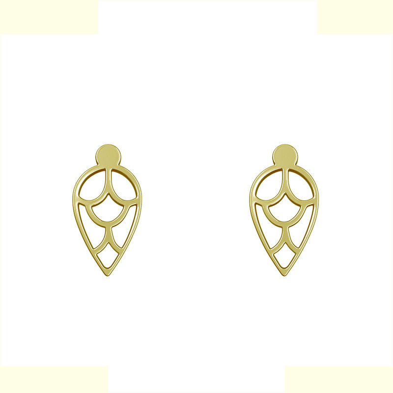 گوشواره طلا 18 عیار زنانه مدوپد مدل هندسی کد GA1-14080