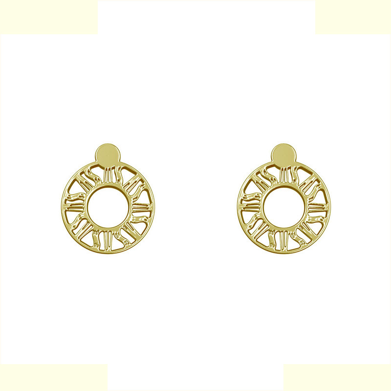 گوشواره طلا 18 عیار زنانه مدوپد مدل هندسی کد GA1-14081