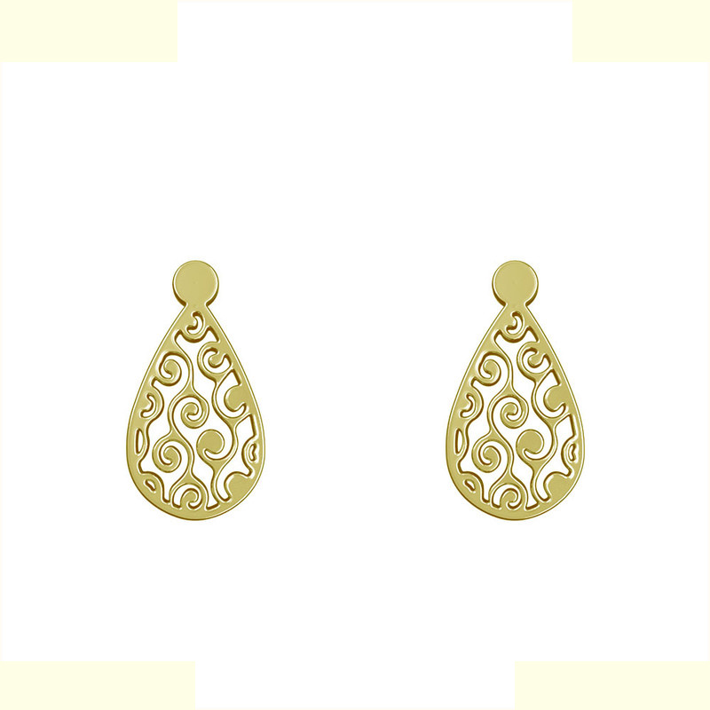 گوشواره طلا 18 عیار زنانه مدوپد مدل هندسی کد GA1-14088