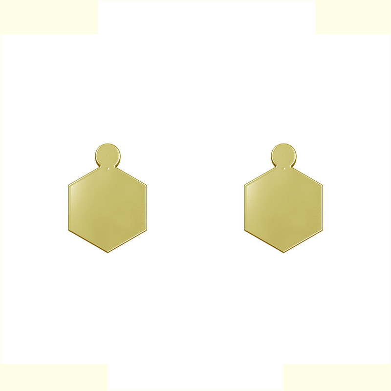 گوشواره طلا 18 عیار زنانه مدوپد مدل شش ضلعی کد GA1-14097