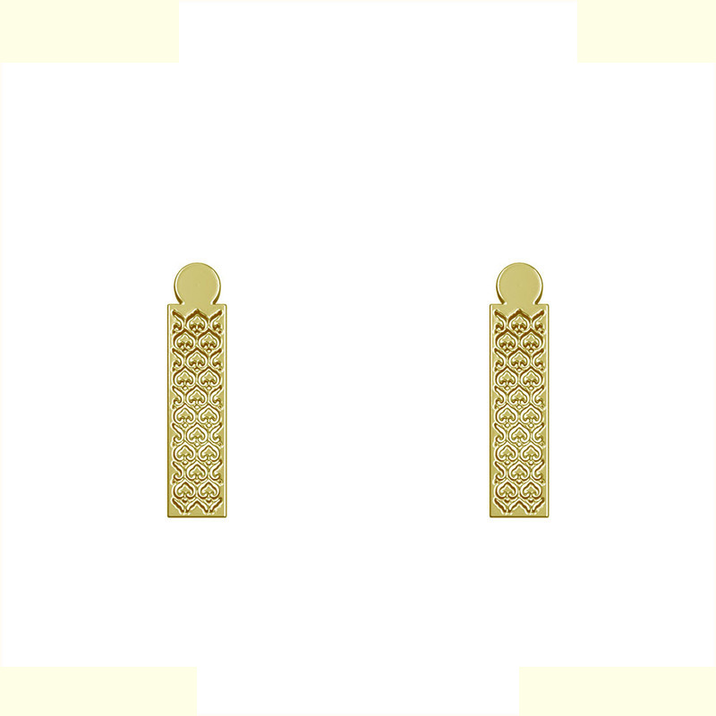 گوشواره طلا 18 عیار زنانه مدوپد مدل مستطیل کد GA1-14098