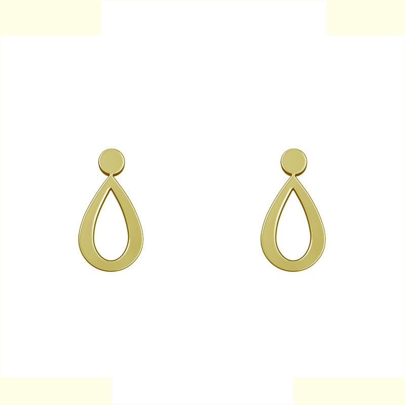 گوشواره طلا 18 عیار زنانه مدوپد مدل هندسی کد GA1-14128